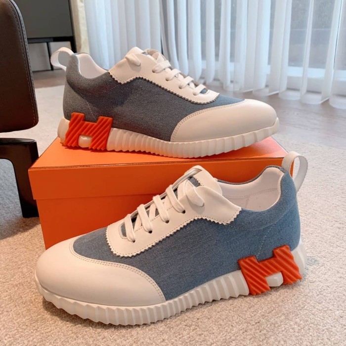 Hermès Bouncing sneaker Bleu Clair / Blanc