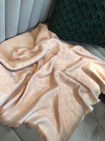 LOUIS VUITTON Cotton Shawls Women's Light Umber M96832 142.5*142.5cm