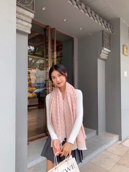 LOUIS VUITTON Cotton Shawls Women's Light Umber M96832 142.5*142.5cm