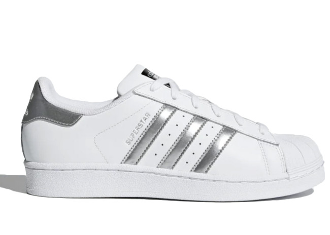 adidas Superstar White Silver Metallic