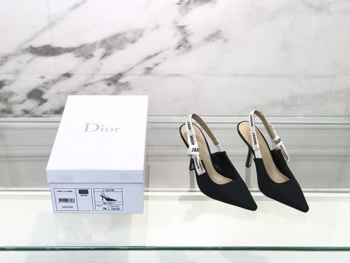 Dior J'ADIOR SLINGBACK PUMP Black Technical Fabric