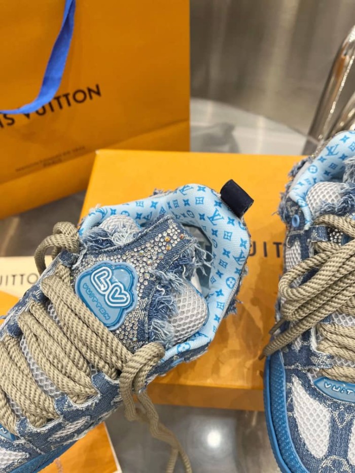 Louis Vuitton Skate Trainer Blue Swarovski Monogram