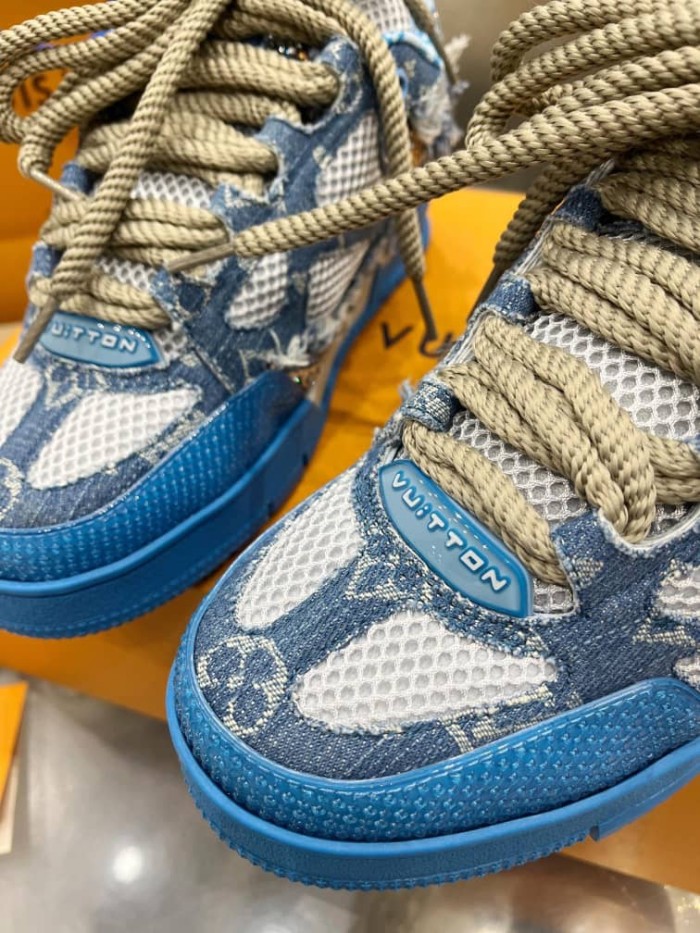 Louis Vuitton Skate Trainer Blue Swarovski Monogram