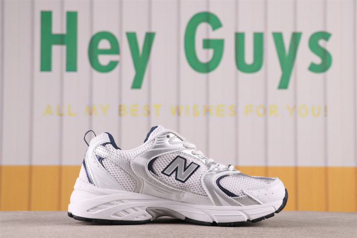 New Balance 530 White Silver Navy
