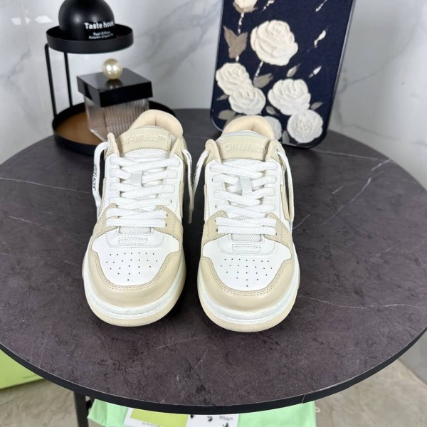 OFF-WHITE Out Of Office OOO Low Tops light beige white