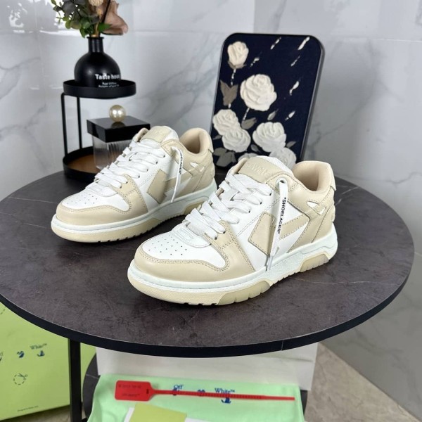 OFF-WHITE Out Of Office OOO Low Tops light beige white