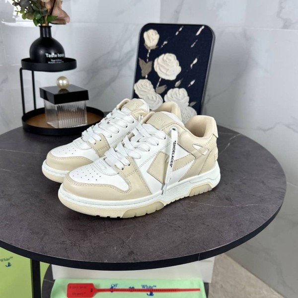 OFF-WHITE Out Of Office OOO Low Tops light beige white