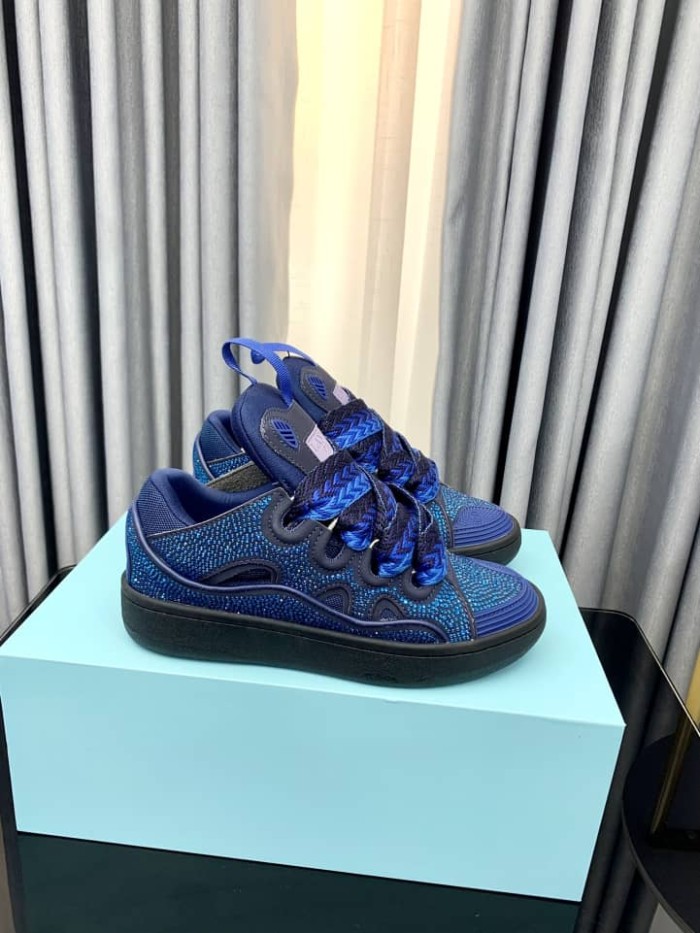 Lanvin Curb Sneakers Rhinestones Majorelle Blue