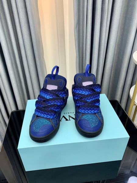 Lanvin Curb Sneakers Rhinestones Majorelle Blue