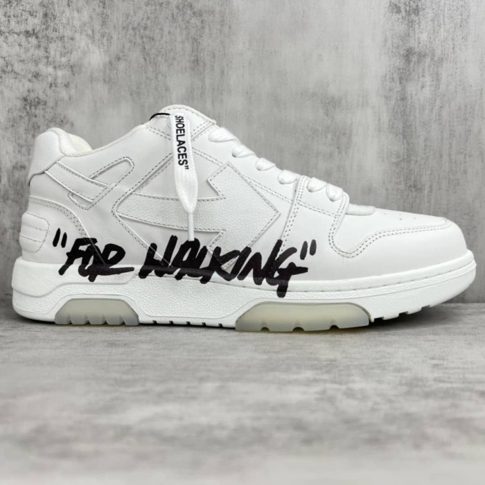 OFF-WHITE Out Of Office OOO Low Tops For Walking White Black