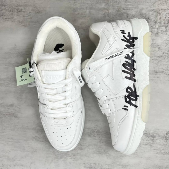 OFF-WHITE Out Of Office OOO Low Tops For Walking White Black