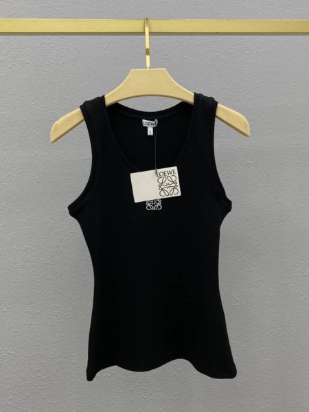 Loewe cotton logo printing round neck sleeveless vest female model S540Y07XA2-1100