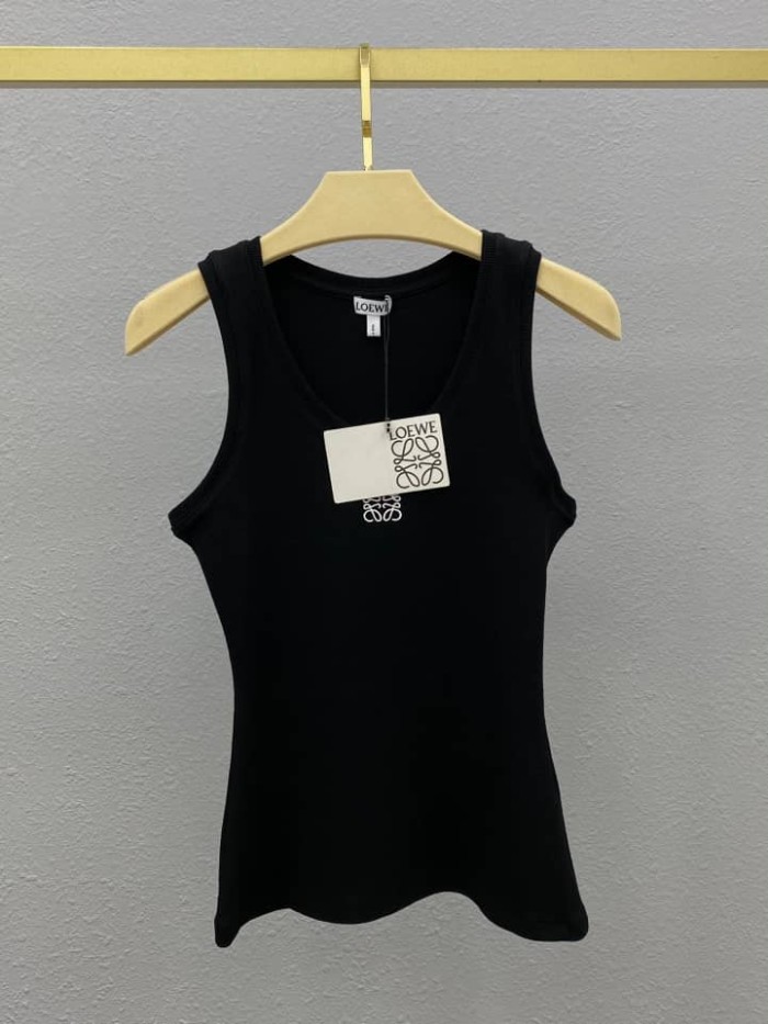Loewe cotton logo printing round neck sleeveless vest female model S540Y07XA2-1100