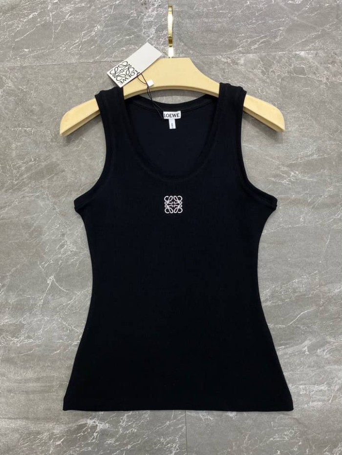 Loewe cotton logo printing round neck sleeveless vest female model S540Y07XA2-1100