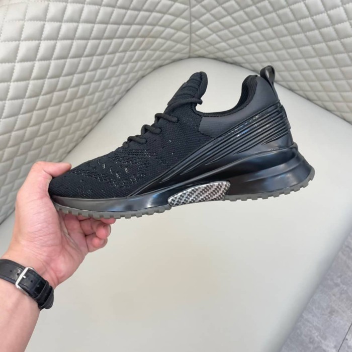 LOUIS VUITTON V.N.R Knitted Fabric Low top Sports Casual Shoes Men's Black