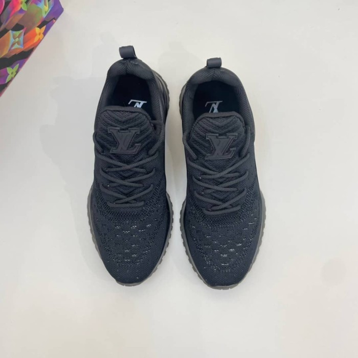 LOUIS VUITTON V.N.R Knitted Fabric Low top Sports Casual Shoes Men's Black