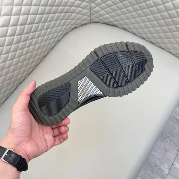 LOUIS VUITTON V.N.R Knitted Fabric Low top Sports Casual Shoes Men's Black