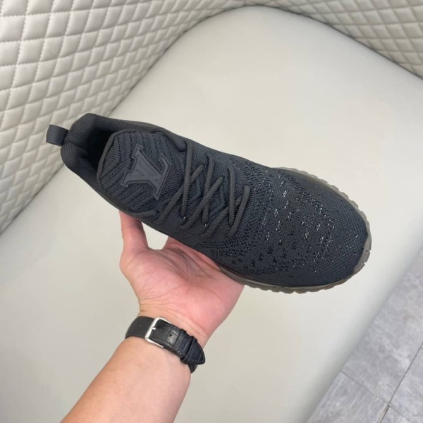 LOUIS VUITTON V.N.R Knitted Fabric Low top Sports Casual Shoes Men's Black