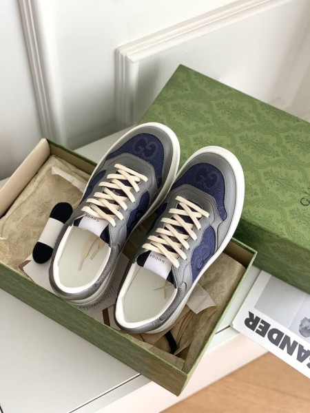Gucci Lace Up Sneaker Grey Blue
