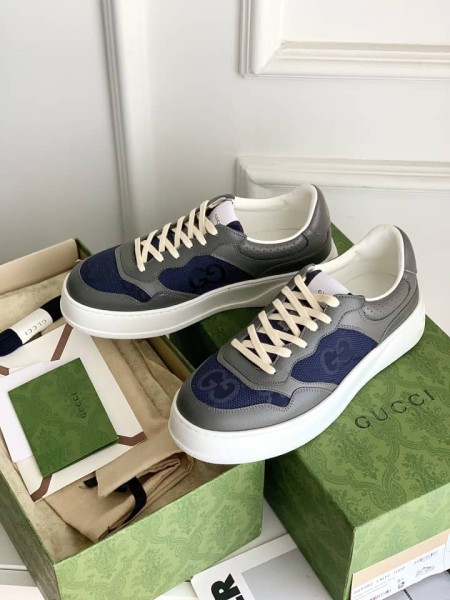 Gucci Lace Up Sneaker Grey Blue