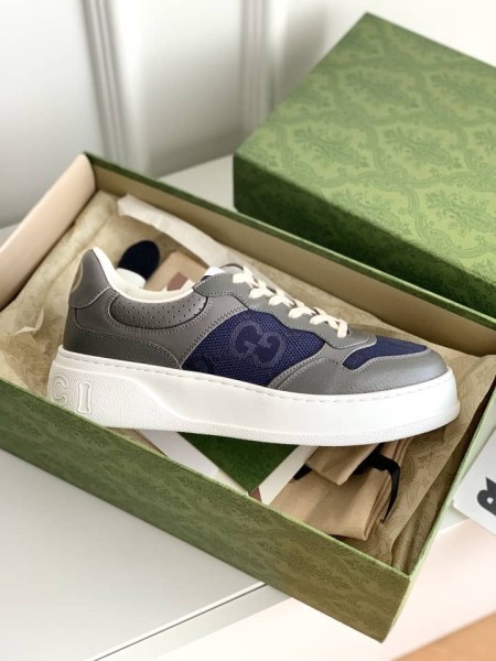 Gucci Lace Up Sneaker Grey Blue