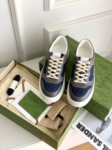 Gucci Lace Up Sneaker Grey Blue