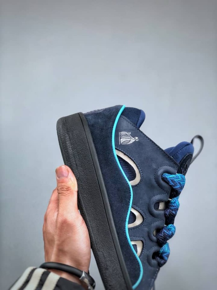 Lanvin Curb Sneakers Navy Blue Grey