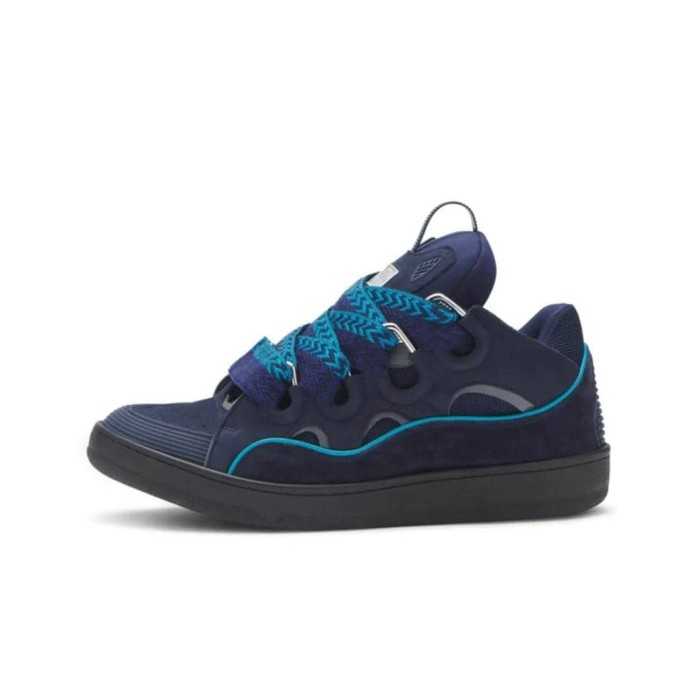 Lanvin Curb Sneakers Navy Blue Grey