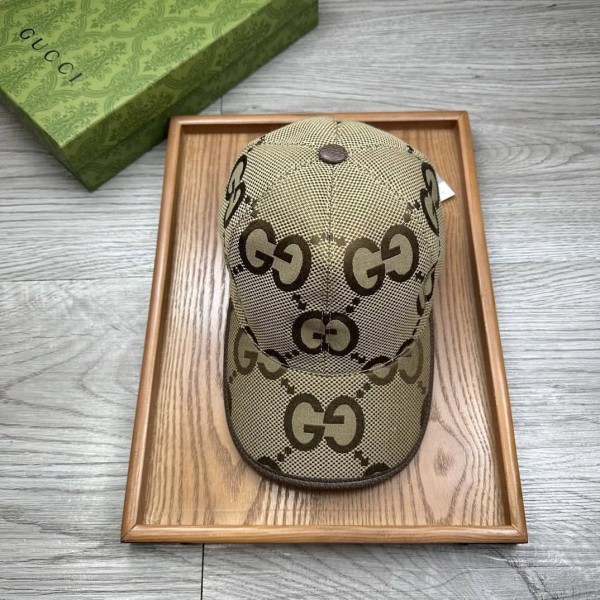 Gucci Jumbo GG Canvas Baseball Hat Camel/Ebony