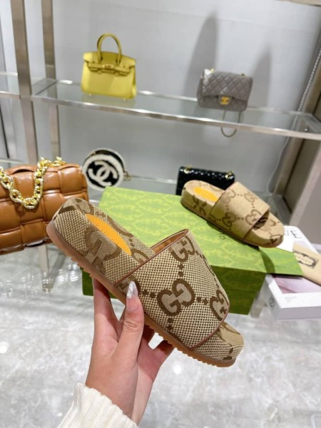 Gucci Gg Canvas Slide Sandal 'Camel Monogram'