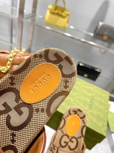 Gucci Gg Canvas Slide Sandal 'Camel Monogram'