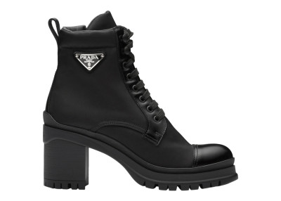 Prada 55mm Laced Booties Black Nylon