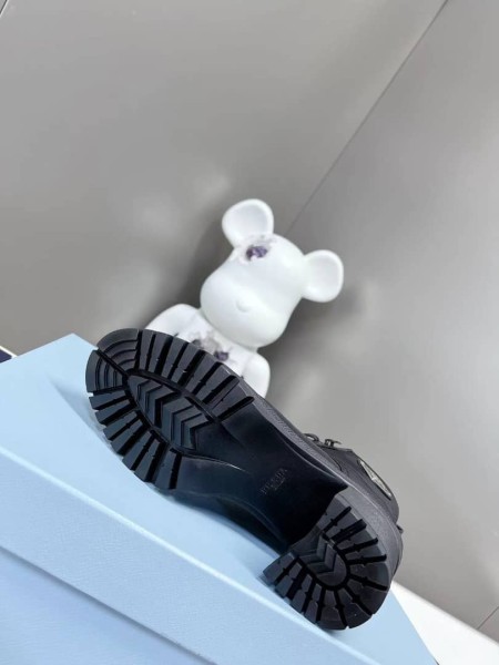 Prada 55mm Laced Booties Black Nylon