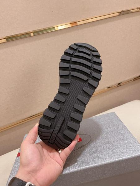 Prada PRAX 01 Sneakers Re-Nylon Brushed Leather Black Black