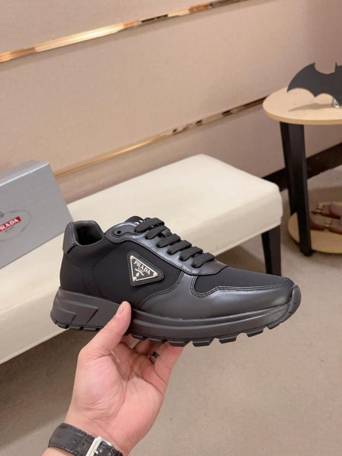 Prada PRAX 01 Sneakers Re-Nylon Brushed Leather Black Black