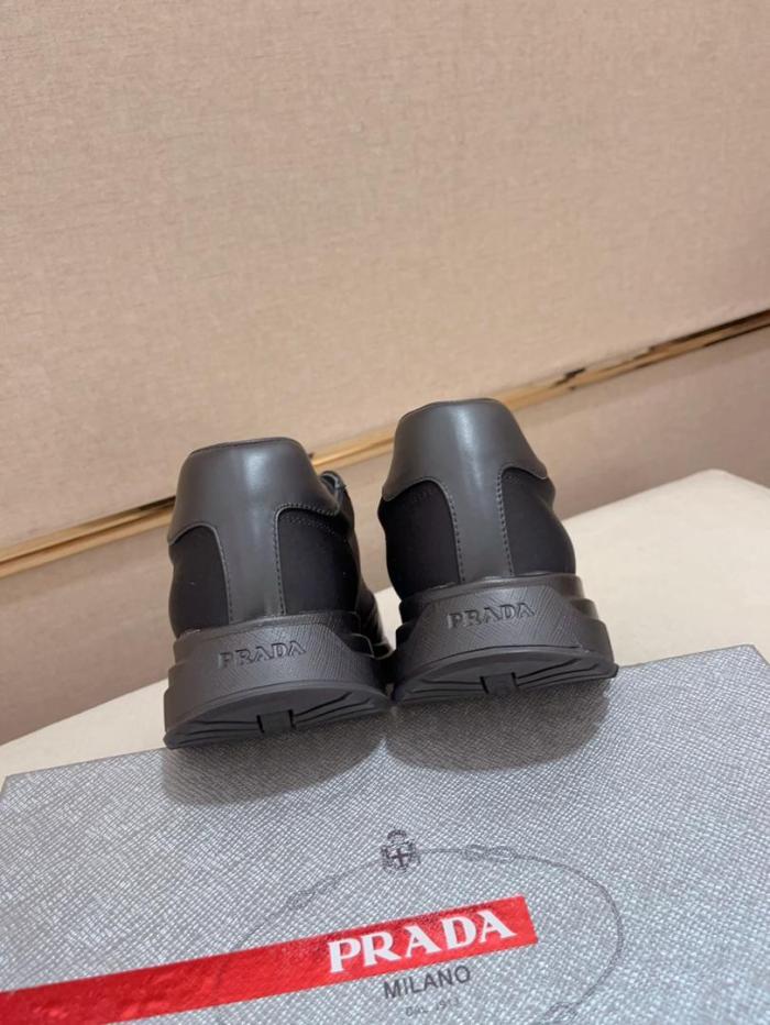 Prada PRAX 01 Sneakers Re-Nylon Brushed Leather Black Black