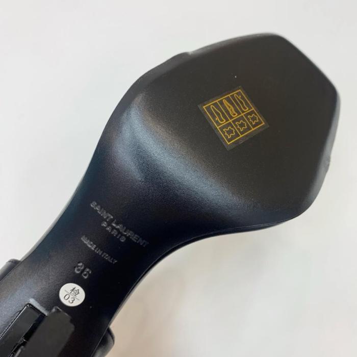 SAINT LAURENT OPYUM SANDALS IN PATENT LEATHER BLACK