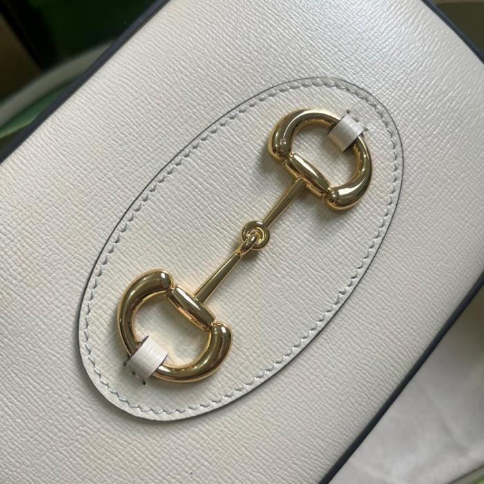 Gucci Horsebit 1955 Small Camera Shoulder Bag White 760196-1AAQD-9022 size 20*13*6cm