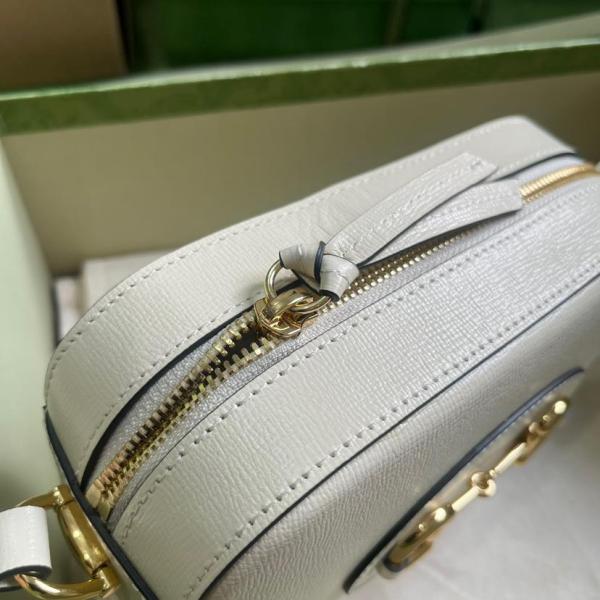 Gucci Horsebit 1955 Small Camera Shoulder Bag White 760196-1AAQD-9022 size 20*13*6cm