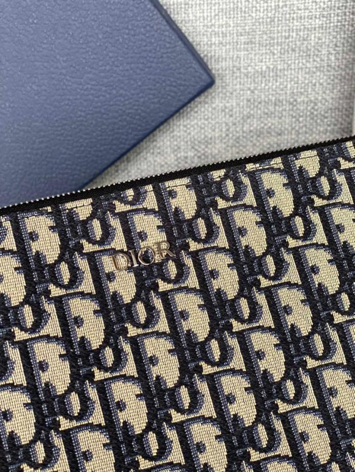 handbags Pouch Beige and black Dior Oblique jacquard 2OBCA251YSE_H05E size 30 x 20 cm
