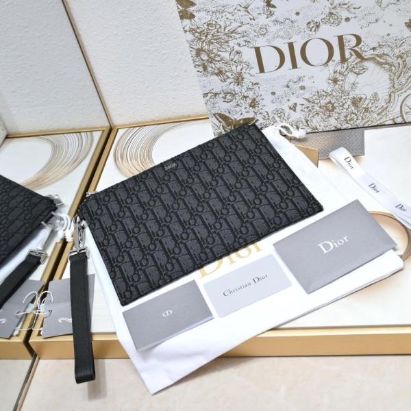 Handbags Pouch Black Dior Oblique jacquard 2OBCA251YSE_H03E size 30 x 20 cm