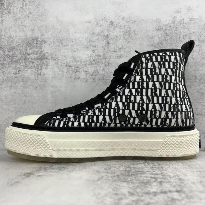 Amiri Court High Allover Logo Black White MFS008-004