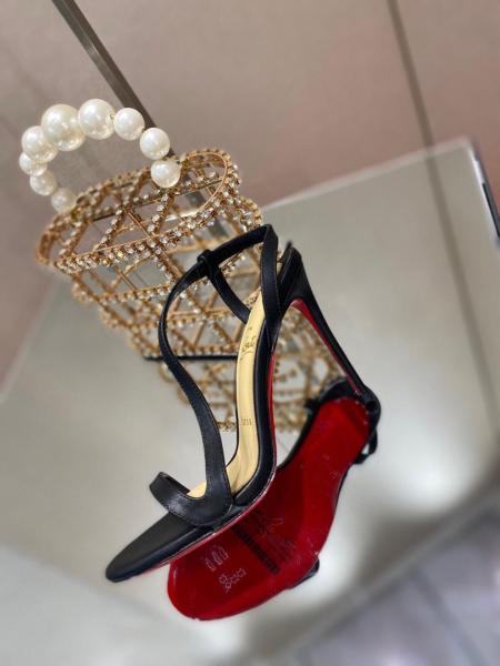 Christian Louboutin Rosalie 100 mm Sandals - Leather and PVC - Black - Women 3210190BK01