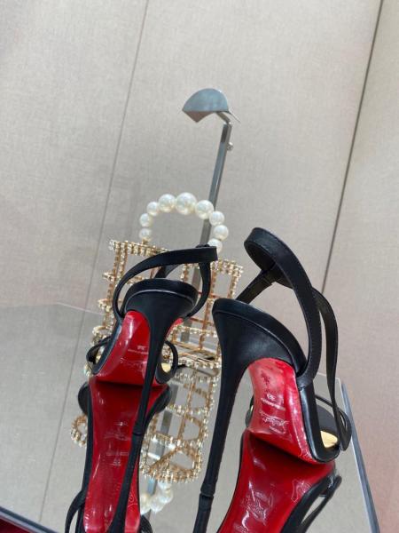 Christian Louboutin Rosalie 100 mm Sandals - Leather and PVC - Black - Women 3210190BK01