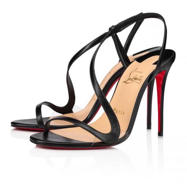 Christian Louboutin Rosalie 100 mm Sandals - Leather and PVC - Black - Women 3210190BK01