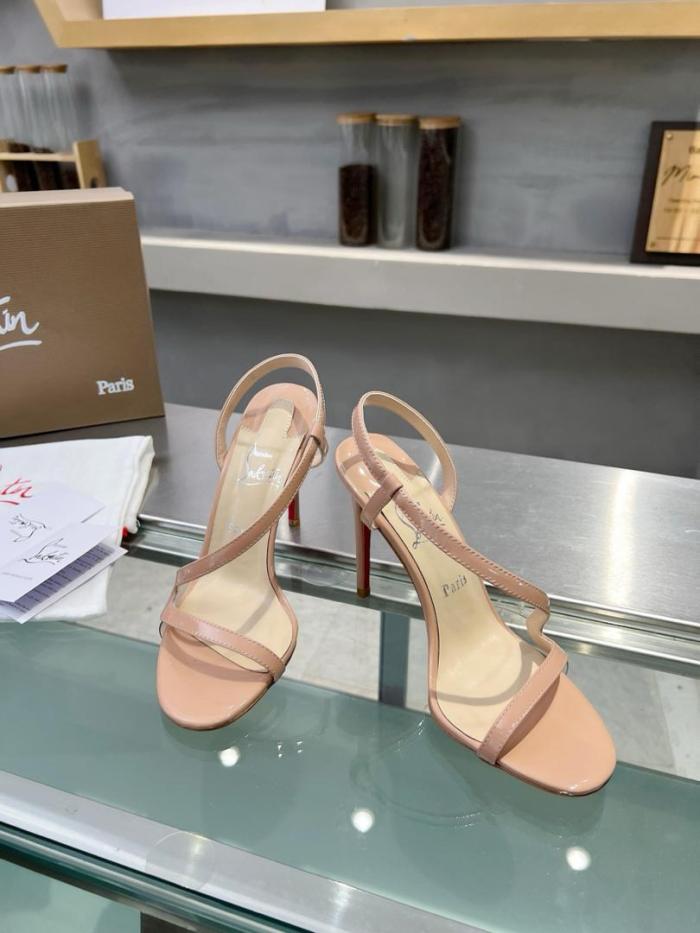 Christian Louboutin Rosalie 100 mm Sandals - Leather and PVC - Blush - Women 3210190PK1A