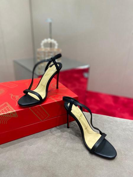 Christian Louboutin Rosalie 100 mm Sandals - Leather and PVC - Black - Women 3210190BK01