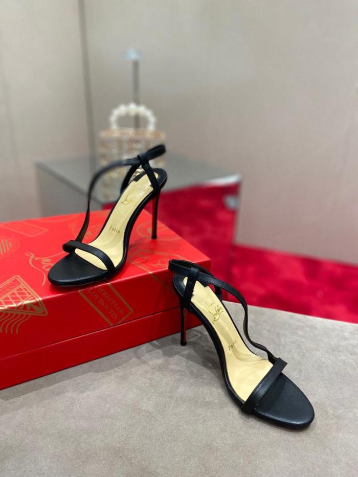 Christian Louboutin Rosalie 100 mm Sandals - Leather and PVC - Black - Women 3210190BK01