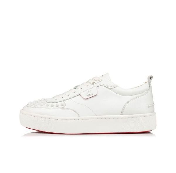 Christian Louboutin Happyrui Spikes Flat 'White'