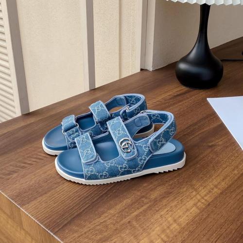 Gucci Wmns Gg Sandal 'Light Blue Denim' Women's